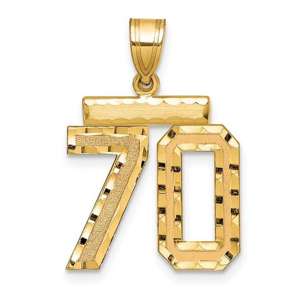 14K Yellow Gold Varsity Collection Medium D/C Pendant Number 70